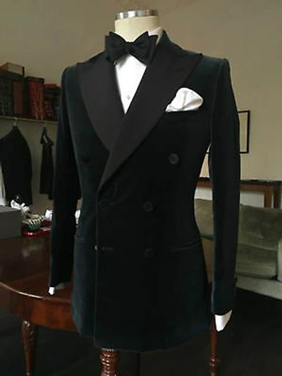 Pre-owned Handmade Men Velvet Jacket Coats Blazers Designer Black ...