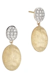 Marco Bicego Siviglia 18k Yellow Gold & Diamond Drop Earrings In White/gold