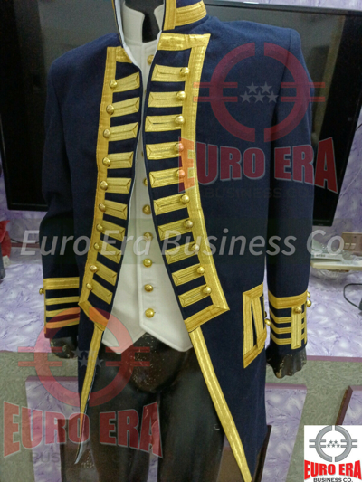 Pre-owned Euro Napoleonic Regency Naval Admiral Captain Frock Coat With Waistcoat In All Sizes