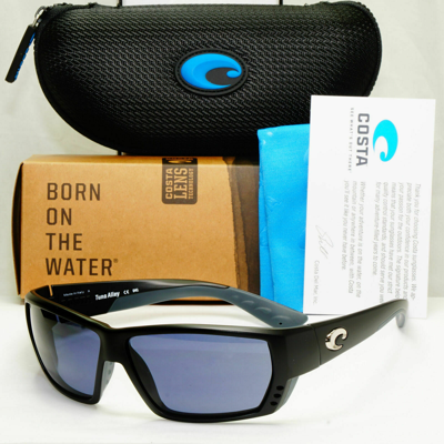 Pre-owned Costa Del Mar Black Polarized Sunglasses Mens Tuna Alley 06s9009 900902 Ta 11