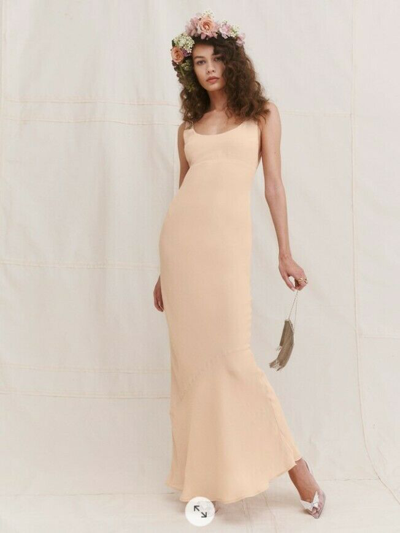 Pre-owned Reformation Barletta Dress, Champagne, Bnwt, Rtp £390, Bridesmaids (4 Available)