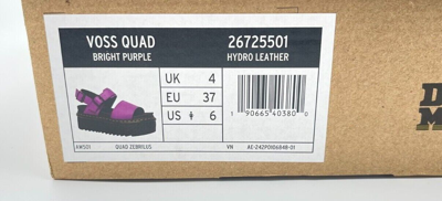 Pre-owned Dr. Martens' Dr. Martens Voss Quad Bright Purple Women Sandals Summer Premium Casual Rare