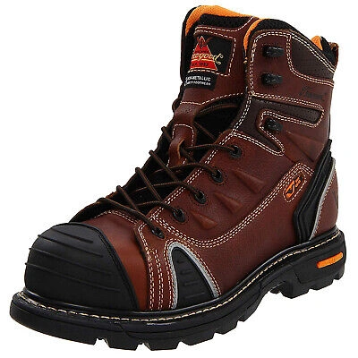 Pre-owned Thorogood 6 Inch Composite Safety Toe 804-4445 Brown Mens Leather Utility Boots