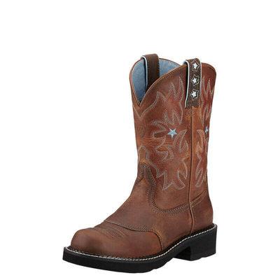 Pre-owned Ariat Women's Probaby Western Boot Driftwood Brown - Leather - Sizes 3 - 8.5 Uk