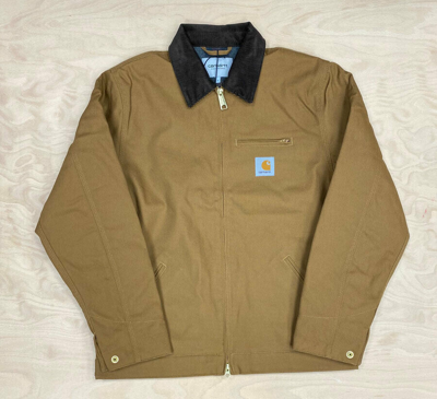 Pre-owned Carhartt Wip Detroit Jacket Rigid Cotton Hamilton Brown Michigan Ship World