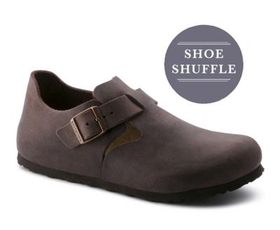 Pre-owned Birkenstock London Leather, Narrow Fit, Standard Footbed Buckle Unisex Shoe