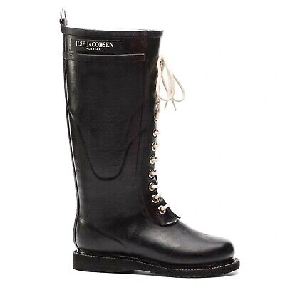 Pre-owned Ilse Jacobsen Womens Boots Rub1 Casual Lace-up Calf Length Rubber
