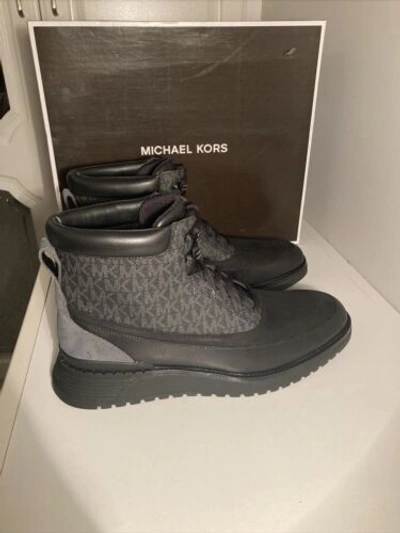 Pre-owned Michael Kors Men's  Wyatt Boots. Black. Uk 11. Bnib. Rrp £250