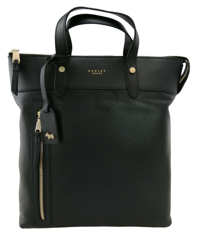 Pre-owned Radley Backpack Black Leather Size Medium Zippy Rrp £219