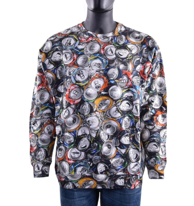 Pre-owned Moschino Couture Runway Soda Can Printed Sweatshirt Jumper Cotton Grey 05427