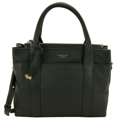 Pre-owned Radley Handbag Black Leather Medium Maples Place Zip Top Multiway Satchel Bag