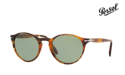 Pre-owned Persol Sunglasses 3092-s-m 9058/52 Tortoise Brown / Green Crystal 3092sm Rrp£175