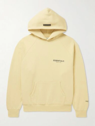 Pre-owned Fear Of God Essentials Cream Buttercream Core Collection Hoodie Size M Authentic