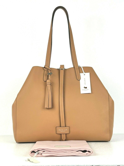 Pre-owned Radley Hart Street Large Shoulder Bag Work Bag Soft Tan Dark Butter Leather