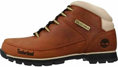 Pre-owned Timberland Mens Leather Boots  Euro Sprint Hiker Brown White
