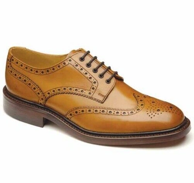 Pre-owned Loake Chester T2 Tan, Mens, Leather Shoes, Brogue Shoes, Laces, Smart, Tan