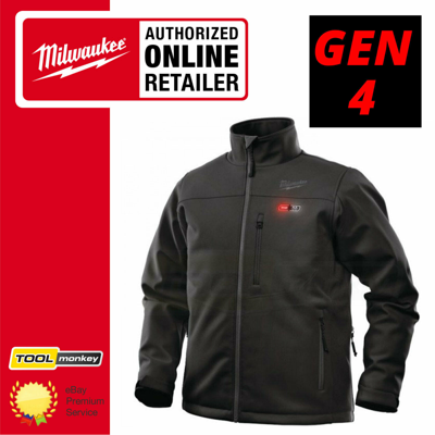 Pre-owned Milwaukee 12v M12 Premium Gen 4 Heated Jacket - Black - M12hjbl4 -