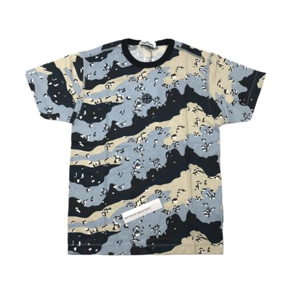 Pre-owned Stone Island Blue Camouflage T-shirt