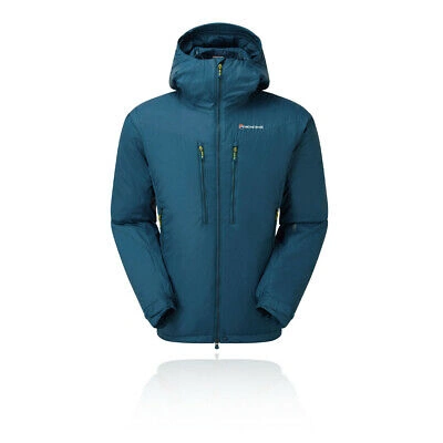 Pre-owned Montané Montane Mens Flux Jacket Top Blue Sports Outdoors Full Zip Hooded Warm Windproof