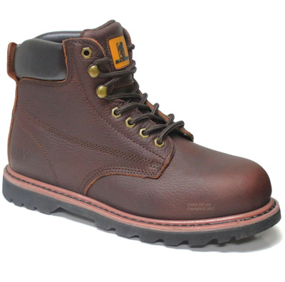 Pre-owned Max Steel Mens Full Grain Leather Safety Work Boots Steel Toe Cap Ankle Hiker Shoes Sz
