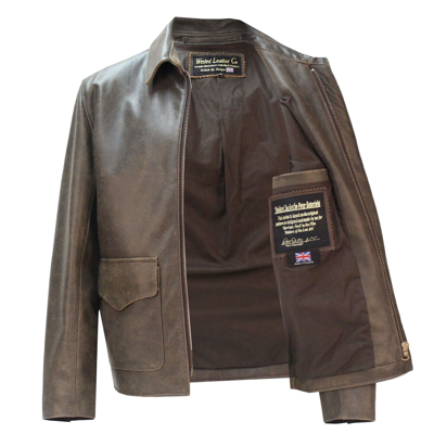Pre-owned Wested Leather Raiders Of Lost Ark Leather Jacket In Pre Distressed Hide (original Maker)