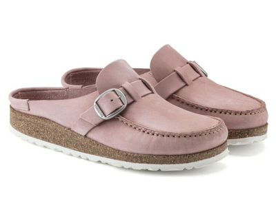 Pre-owned Birkenstock // Buckley // Womens Soft Pink Nubuck Cloggs //