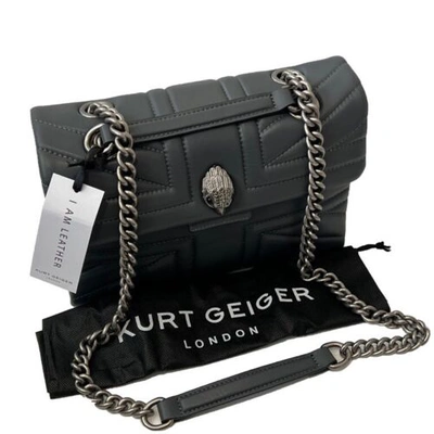Pre-owned Kurt Geiger Medium Bag Leather Shoulder Kensington Grey