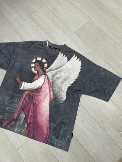 Pre-owned Palm Angels Multi-colour Loose Graphics Tee | Size Large | 100% Authentic White