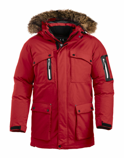Pre-owned Clique Heavy Expedition Parka Jacket - Unisex Wind/waterproof Coat - Red/black/xxs-3xl