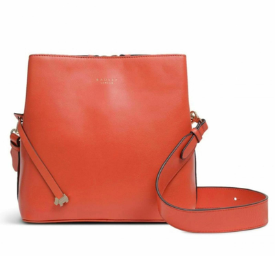 Pre-owned Radley Dukes Place Medium Shoulder Crossbody Bag Red Multiway Rp£199 W23 X H23