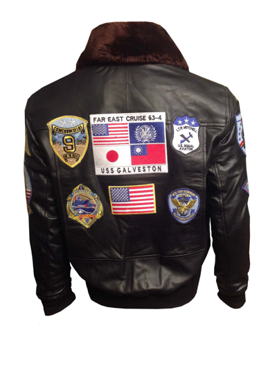Pre-owned Clara Tom Cruise Top Gun A2 Jet Fighter Bomber Stylish Leather Jacket Real Fur
