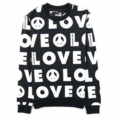 Pre-owned Moschino Love  All Over Logo Jumper Black