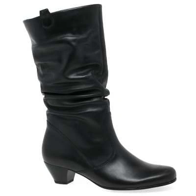 Pre-owned Gabor Rachel Leather Wide Calf Boots