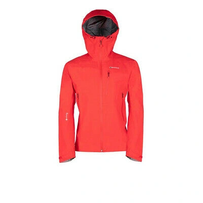 Pre-owned Montané Montane Mens Ajax Gore-tex Jacket Top Red Sports Outdoors Full Zip Hooded
