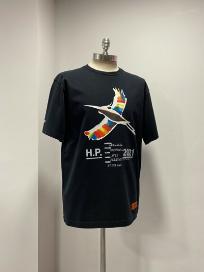 Pre-owned Heron Preston Rainbow Heron T-shirt: Xs, Black