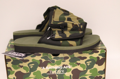 Pre-owned Suicoke X Bape 1st Camo | Green | Size Uk7 8 | A Bathing Ape First Slip On