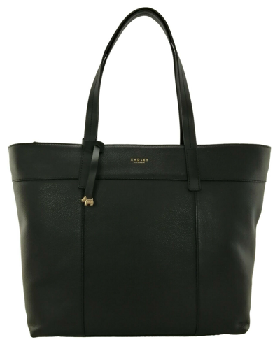 Pre-owned Radley Tote Bag Black Leather Large Sheperdess Walk Zip Top Handbag Rrp £239