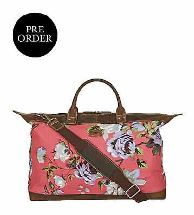 Pre-owned Osprey London The Hunter Rose Canvas & Leather Weekender - Pink Leather Holdalls