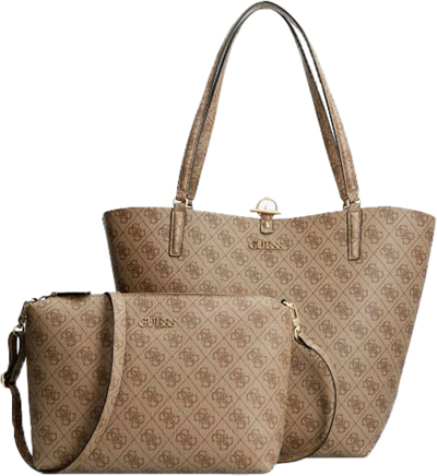 Pre-owned Guess Ss745523 Alby Toggle Womens Tote Bag In Lattee