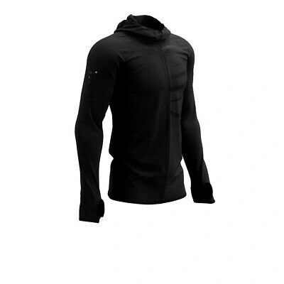 Pre-owned Compressport Mens 3d Thermo Seamless Hoodie Zip - Black Edition 2021 Sports