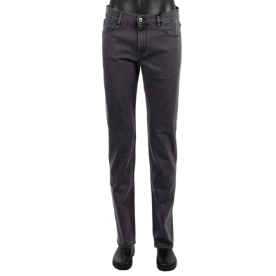 Pre-owned Moschino Couture Classic Jeans Trousers Trousers With Monogram Logo Grey Grey 08770
