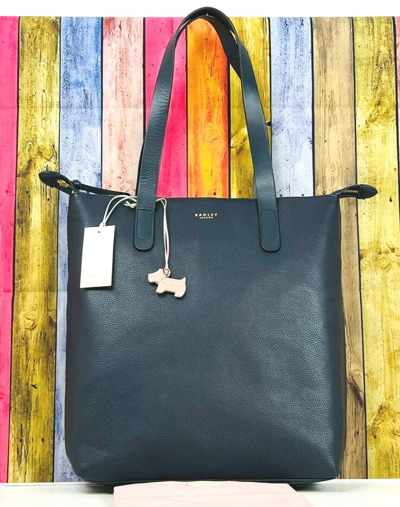 Pre-owned Radley Guildhall Large Soft Navy Blue Leather Shoulder Bag Work Bag Rrp 229