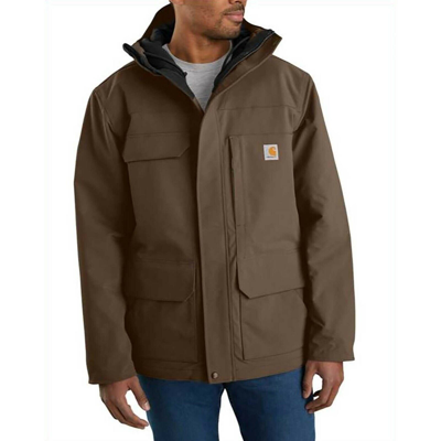 Pre-owned Carhartt Men's Super Dux Relaxed Fit Insulated Traditional Coat - Coffee