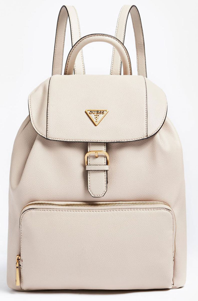 Pre-owned Guess Hwvb7878290 Destiny Womens Backpack With Front Pocket In Beige