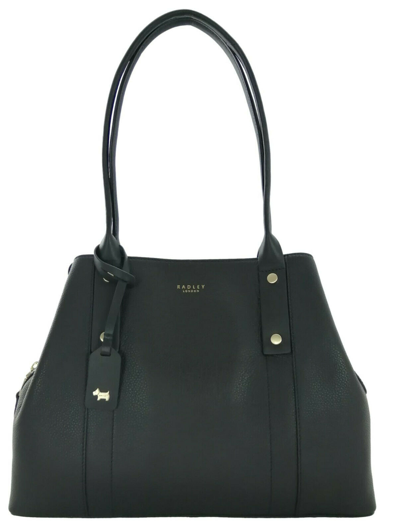 Pre-owned Radley Shouder Bag Black Medium Leather Handbag Provence Street Rrp £229