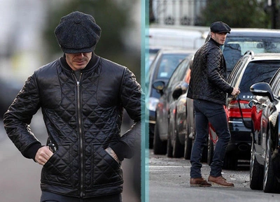 Pre-owned Branded David Mens Genuine Quilted Leather Bomber Jacket-bnwt