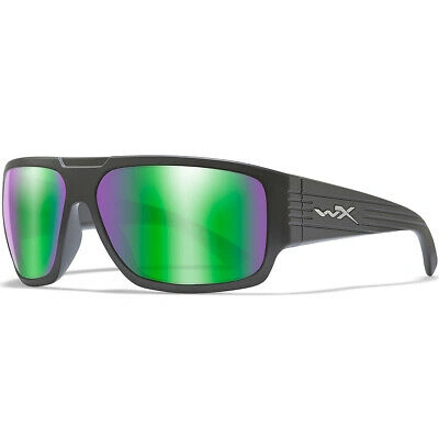 Pre-owned Wiley X Wx Vallus Tactical Glasses Polarized Emerald Mirror Lens Matte Black Fra