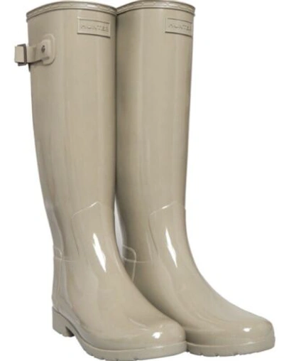 Pre-owned Hunter New,  Womens Refined Tall Gloss Wellington Boots Grey Dagger. Size Uk 6.