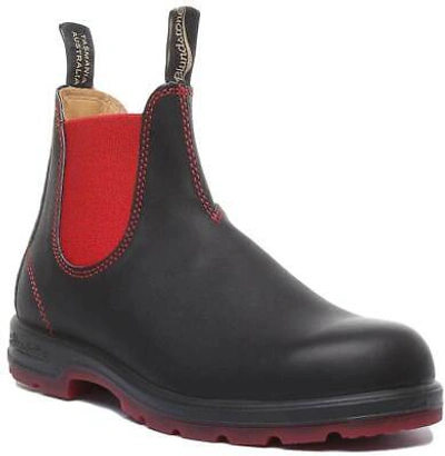 Pre-owned Blundstone 1316 Womens Stylish Leather Chelsea Boots In Black Red Uk Size 3 - 7