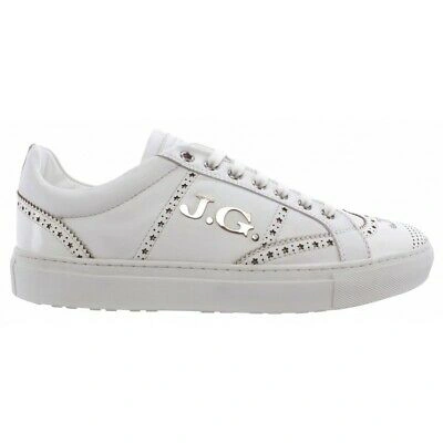 Pre-owned John Galliano Men's Shoes Trainers  Paris 2496 Variante A Abrasiv Bianco Leather